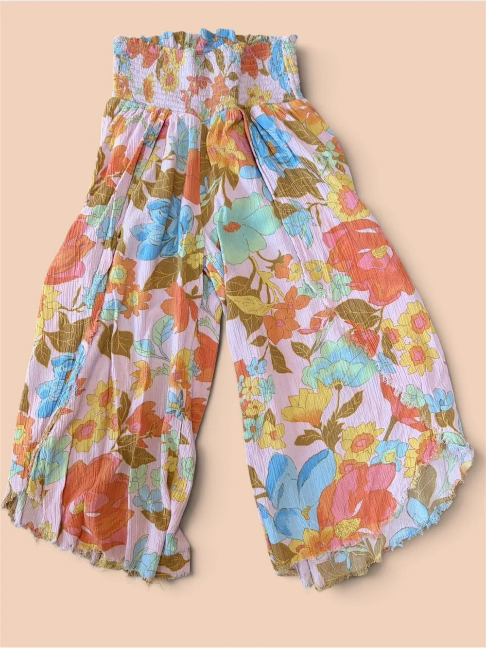 Billabong Wandering Soul Floral Wide Leg Pants Girls M Boho